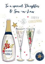 Classic Christmas Card for Daughter & Son-in-Law with Festive Bubbly created by Katie Phythian Design