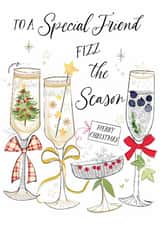Classic Christmas Card for a Special Friend with Festive Fizz created by Katie Phythian Design