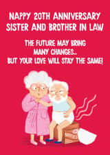 Funny 20th Anniversary Card - For Sister and Brother In Law - Nappies created by Hannah Jayne Lewin