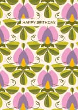 Arty Retro Sweetpea Birthday Card created by Taya Cosgrove