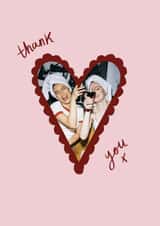 Personalised Thank You Photo Card created by Holly Walsh - Classic Thank You Card - Scalloped Heart