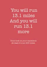 Marathon good luck card - 500 miles created by Two Three Five Design