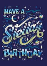 Classic Birthday Card - For Him - Space Themed created by The Inking Rose