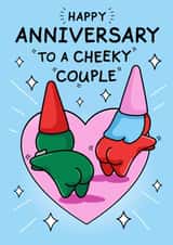 Funny Anniversary Card For A Cheeky Couple - Pink Heart created by Cheeky Legends