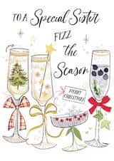 Classic Christmas Card - For A Special Sister - Festive Fizz created by Katie Phythian Design