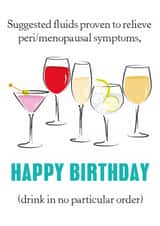 Funny Birthday Card - Cocktails - Relieve Menopause Symptoms created by SABIVO Design by Sabina