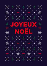 French, Joyeux noël, classic, cute Christmas pattern card for anyone. created by Pens & Pixels