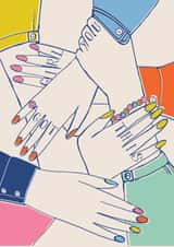 Arty Good Luck Card - Girl You Got This - Friendship Hands created by THE PRINTED SQUARE STUDIO