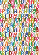 fun colourful happy birthday pattern created by Chloë Turner