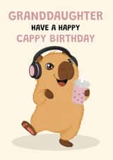 Cute Birthday Card — For Granddaughter — Capybara created by @Cupsie's Creations