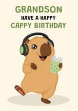 Cute Birthday Card — For Grandson — Capybara created by @Cupsie's Creations