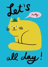 Funny Birthday Card - Grumpy Cat - Let's Party created by Au Contraire