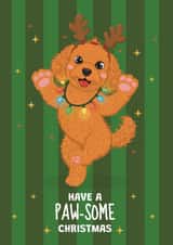 Cute Christmas Card - Festive Dog - Reindeer Antlers created by @Cupsie's Creations