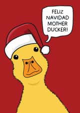 Funny/Punny Feliz Navidad Duck Christmas Card! created by Puns and Needles