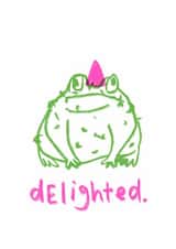 Funny Birthday Card - Delighted Toad - Grumpy created by Lucy Maggie Designs