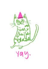 Funny Birthday Card - Sarcastic Cat - Yay created by Lucy Maggie Designs