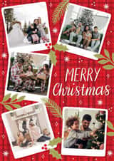Personalised Christmas Photo Card created by Alice Griffiths Illustration - Classic Christmas Card - Polaroid Photos
