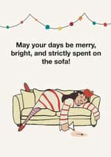 Funny Sofa Christmas Greeting Card created by FarrowsHandmade