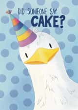 Funny Birthday Card- Did Someone Say Cake? - Seagull created by Pixiecraft