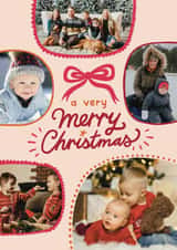 Personalised Christmas Photo Card created by Josie Gledhill - Classic Christmas Card - Very Merry - Bow