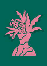 Arty Just Because Card - Pink & Green Florals created by marthamade