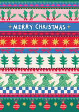 Arty Christmas Card - Festive Stripes - Doves - Stars created by Nina Raby - Jones