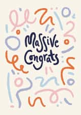 Classic Congratulations Card - Massive Congrats - Confetti created by Nicola Scott
