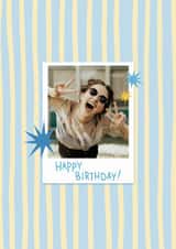 Personalised Birthday Photo Card created by Marina Kromitsyna - Classic Birthday Card - Striped Design