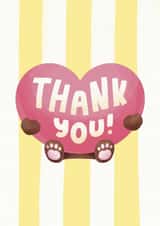 Cute Thank You Card – Pink Heart – Sweet & Playful created by Marina Kromitsyna