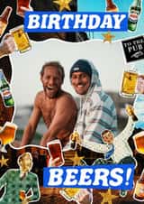Personalised Birthday Photo Card created by Violet and Alfie - Arty Birthday Card - For him - Birthday Beers!