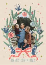 Personalised Christmas Photo Card created by THE PRINTED SQUARE STUDIO - Classic Christmas Card - Spruces - Woodland Animals