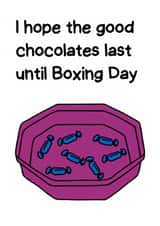 Funny Christmas Card - Christmas Chocolate - Selection Box - Quality Street created by Katie Merrien