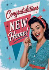Classic New Home Card - Retro 1950s Woman created by The Card Lass