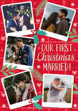 Personalised Christmas Photo Card created by Alice Griffiths Illustration - Classic Christmas Card - Our First Christmas Married