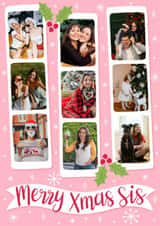 Personalised Christmas Photo Card created by Alice Griffiths Illustration - Classic Christmas Card - For Sister - Photo Booth Strips
