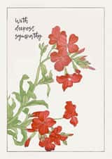 Sympathy card, classic flower design, with message 'With deepest sympathy' created by David Bennett