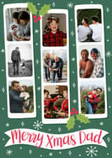 Personalised Christmas Photo Card created by Alice Griffiths Illustration - Classic Christmas Card - For Dad - Photo Booth Strips