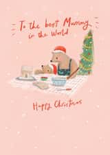 Cute Bears Christmas Card - Best Mummy in the World created by Paperlink and Meraki Greeting Cards