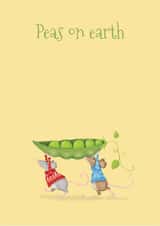 'Peas on earth' cute mouse Christmas card created by LeopardyNonsense