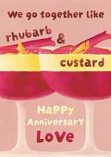 Rhubarb & Custard Funny Anniversary Card - Iconic Duo Love Pun for Partner created by Goody Layers Cards