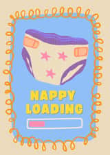 Classic New Baby Card - Nappy Loading created by Wondi Studios