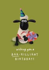 Cute Birthday Card - Wallace and Gromit - Shaun The Sheep - Baa-Rilliant Birthday! created by Wallace & Gromit