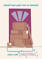 Funny Christmas Card - Forgetting What You've Ordered - Online Ordering created by Sian Moore Illustration