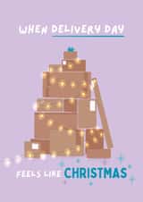 Funny Delivery Christmas Card - Online Shopping - Feels Like Christmas created by Sian Moore Illustration