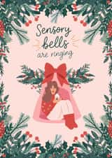 Funny Christmas Card - Sensory Bells Are Ringing - Neurodivergent created by Sad Girl Illustration