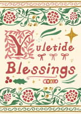 Pretty Christmas Card - Yuletide Blessings - Medieval Style created by URGHH Card Co.