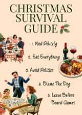 Funny Christmas Card For Family - Christmas Survival Guide created by Ink Icons 