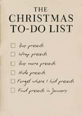 Funny Christmas Card For Friends - The Christmas To-Do List created by Ink Icons 