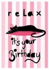 Cute cat birthday card created by Palette&Petal 