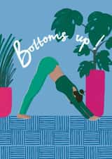 Classic Birthday Card - Yoga - Bottoms Up created by martha and hepsie ltd
